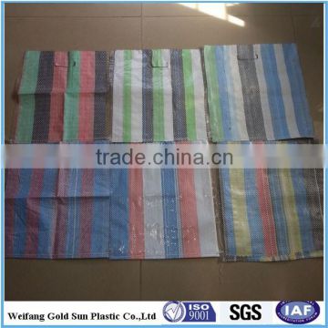 colourful strip pp woven bags with handle for export to South Africa