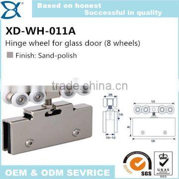 High quality and cheap square hanging sliding door roller for glass door (8 wheels)