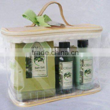 Bath gift set(body lotion,shower gel, flower soap, bath salt)