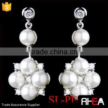 Factory Directly Wedding Pearls Earring Elegant Antique Silver Ivory Imitation Pearl Earrings