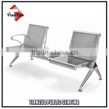 Durable 304 stainless steel airport beam seating with table