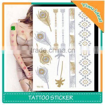 Jewelry Inspired Metallic Flash Temporary Tattoos Wholesaler