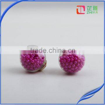 Trendy Ball Double Side Pearl Stud Earrings Glass Beads Elegant Sunflower Statement Earrings Summer Style Fashion Jewelry photo-6
