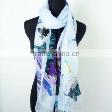 Fashion 100% raw silk ladies scarves