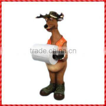 Decorative Resin Standing Deer Handmade Cute Toilet Paper Holder