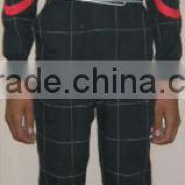 Black , White And Red Karting Suits