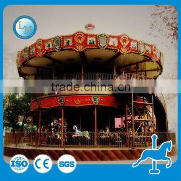 Carnival Park Amusement Kids Carousel Game Double Layer Carousel Horse Ride