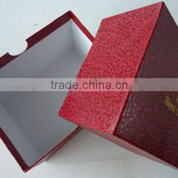 Fancy red paper packing box with hot stamping logo