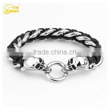 competitive price wholesale skull head bracelet leather stud bracelet