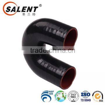 Black 1-1/2'' 38mm 180 Degree Elbow Silicone Hose Pipe 102mm U Shape Coupler Turbo