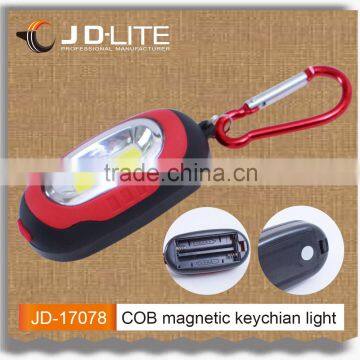 Multi-functional COB plastic custom keychain high brightness carabiner Keychain&Work light 2 in 1 with magnet