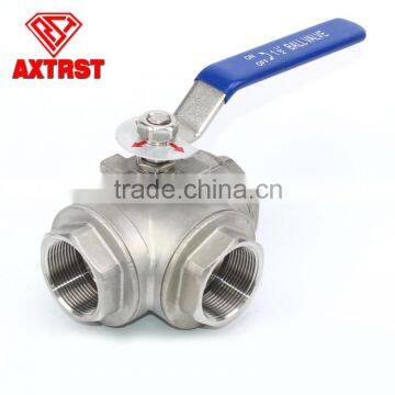 Superior quality fast stainless steel three way ball valve with handles