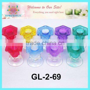 colored glass taper candle holders