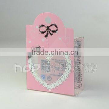 Custom made pink plastic boxes with hanger