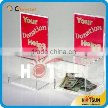 Mini clear acrylic coin / donation box