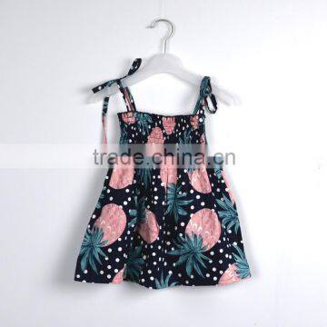 New Summer Baby Girl's Dress Fashion Print Fruit Lemon Pineapple Design Kids Dresses Child Clothing photo-4