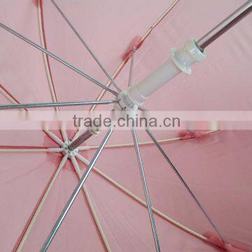 Promotional Solid Pink Color Fiberglass Kids Umbrella photo-6