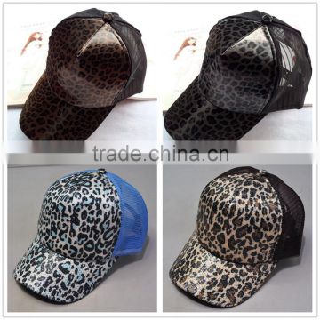 Most Fashion Design Your Own Custom Made Leopard Print Trucker Hats With High Quality