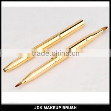 High Quality Retractable Lip and Concealer Brush/Two ends Golden Makeup Retractable Brush