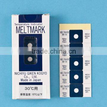 Thermo irreversible indicator food transport monitoring, freshness control/Meltmark