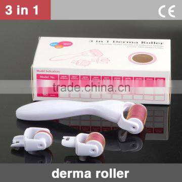 3 in 1 derma roller 600/180/1200 pins stainless micro needle roller face and body massage skin derma roller