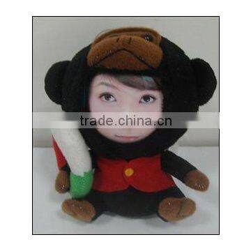 Plush human face frame,3d face soft toy,animal toy