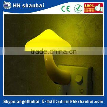 new product led mini light-controlled sensor yellow color led mushroom night light for toilet baby bedroom