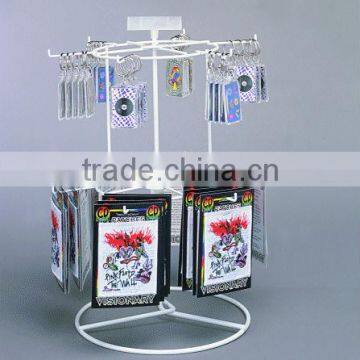 Hot Sale Counter Top Rotating Metal Wire Spinner Rack with Sign Holder