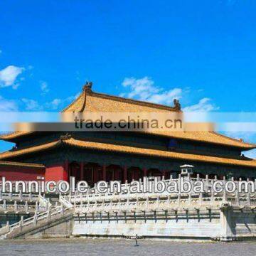 Flower pattern hand-made ceramic roofing for Chinese building