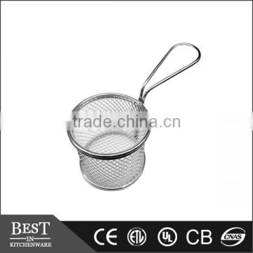 Mini round stainless steel french fries bucket small bucket food bucket