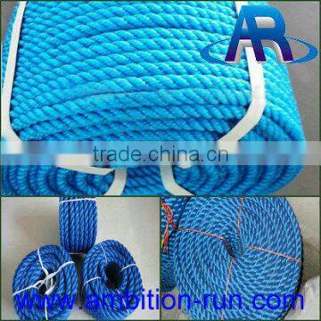 Blue 3strand PP/PE rope with good quality and factory price