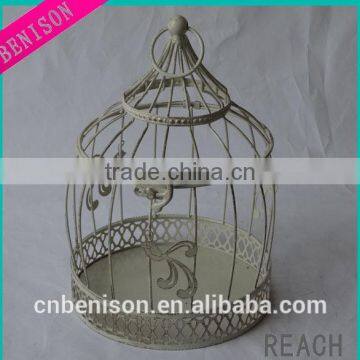 Big antique white decorative outdoor metal birdcage