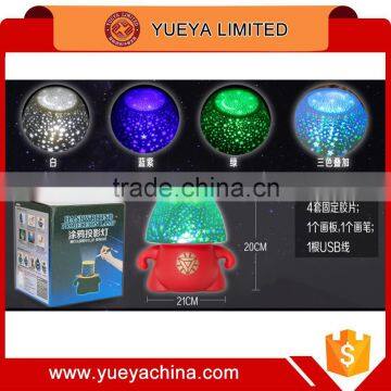 Rotatable 3 Colrs LED Starry Night Projection Lamp With Iron Man Designed photo-5
