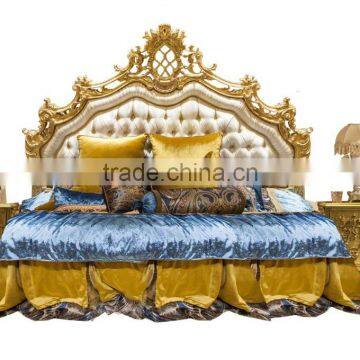 European Antique Distressed Finished Wooden Bedroom Set, Natural Wood Carving Bedroom Set photo-3