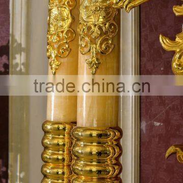 Onyx Tube Antique Grandfather Clock, Copper Mounted Clock, 24K Gold Pendulum Decorated Clock photo-4