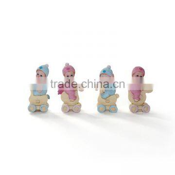Baby Gift Pink and Blue Polyresin Baby Figurines photo-6