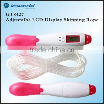 Adjustable LCD display skipping rope,electronic digital count skipping jump rope