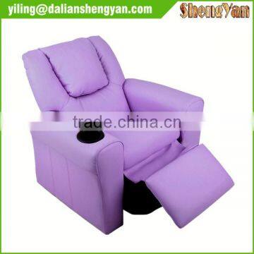 Kids Lavender Padded PU Leather Recliner Chair photo-4