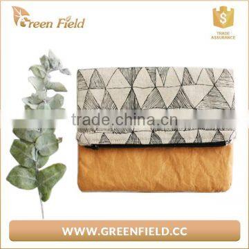 Eco-friendly Washable Kraft Paper and Plain Canvas Clutch Bag photo-2