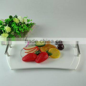 Bulk Stock Cheap Irregular Porcelain Fruit Plate With Handle Wholesale photo-2