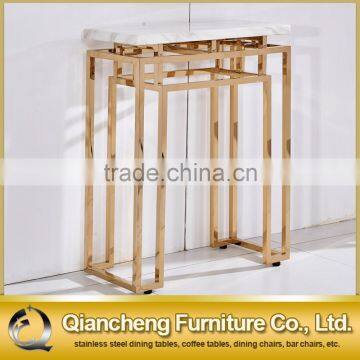 Normcore Golden Console Table With White Marble photo-3
