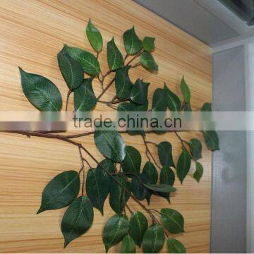 lifelike evergreen plastic artificial ficus leaves,fake banyan leaves