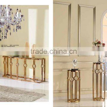 Luxury Home Living Room Stainless Steel Console Table in Golden Color F818G photo-2