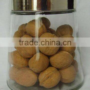 transparent narrow mouth honey glass jar for nut with metal lid