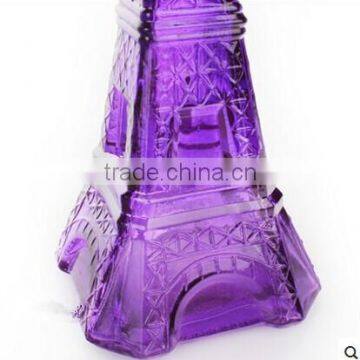 Gradient Color Eiffel Tower Purple Glass Vase for Home Decoration photo-3