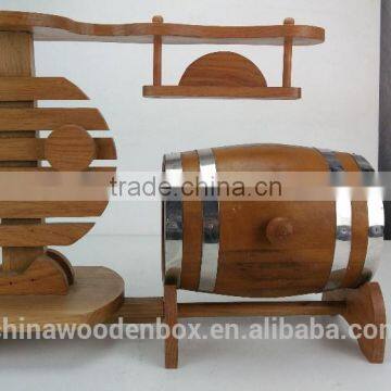 2015 refined 1.5L Wooden OAK wine barrel with frame