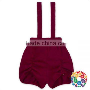 Plain White Cotton Baby Girl Suspender Shorts Summer Strape Kids Ruffle Shorts photo-4