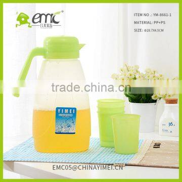 Cold Kettle Sets With Lid Plastic Juice and Tea Vottle With 4 Cups photo-5