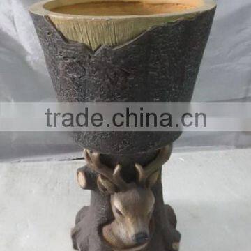 Knock-down Handmade Fiberglass Deer Balcony Flower Pots photo-2