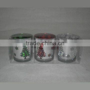 Wholesale electroplate votive glass candle holder
